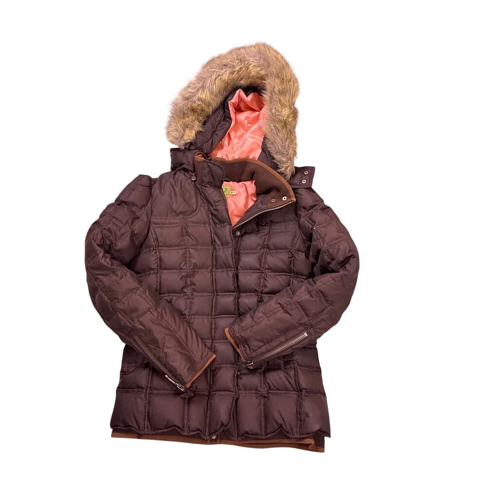 Y2K Juicy Couture Fur Lined Hooded Puffer Jacket Women's Large 2005